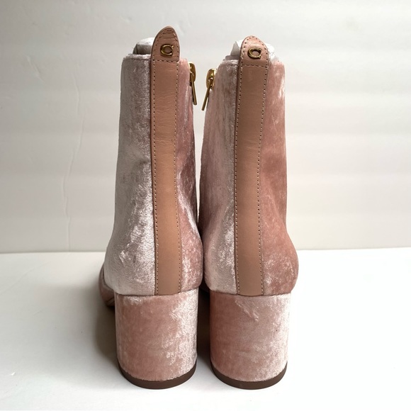 NEW Coach Juliet Velvet Ankle Booties Size 5 - Picture 4 of 10